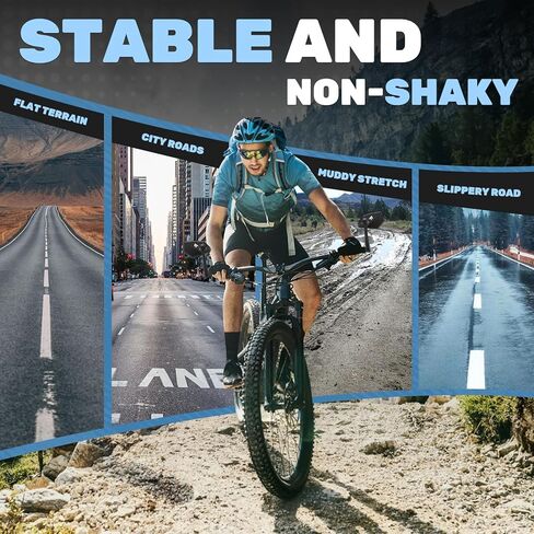 مرآة رؤية خلفية للدراجة قابلة للطي بزاوية 360 درجة وقابلة للتعديل تناسب القطر الداخلي 15-20 مم، لسكوتر الدراجة الإلكترونية على الطرق الجبلية للبالغين (عالمية لليسار واليمين) in Kuwait