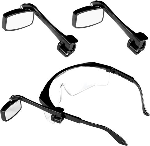 2 Pack Bike Eyeglass Mirror for Cycling Helmet Glasses 360° Adjustable Lightweight 18g Rear View Mirror Clip-on Safety Cycling for Eyeglasses Wide Vision Outdoor Activities in Saudi Arabia