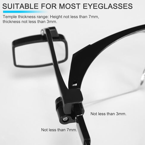 2 Pack Bike Eyeglass Mirror for Cycling Helmet Glasses 360° Adjustable Lightweight 18g Rear View Mirror Clip-on Safety Cycling for Eyeglasses Wide Vision Outdoor Activities in Saudi Arabia