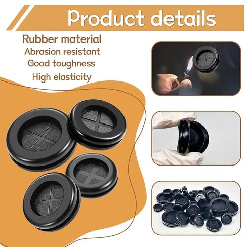 44PCS Rubber Grommet Kit 6 Sizes (5/8",13/16",7/8",1",1-1/4",1-1/2") Rubber Grommets for Wiring DD040-kit in Kuwait