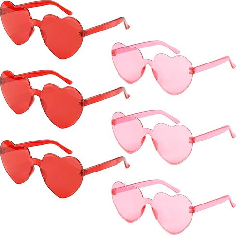 JOYIN 12 Pack Valentine's Day Heart Shape Rimless Sunglasses, Classroom Exchange Gift for Kids, Classroom and Holiday Reward Prizes, Stylish and Safe Eyewear in Red, Kids' Party Favor in Kuwait