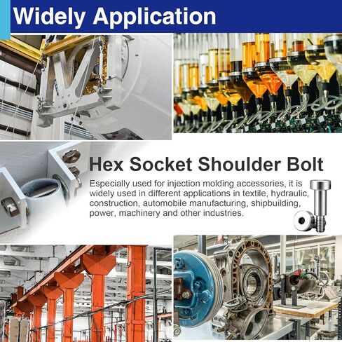 20 Pcs M4×10mm Shoulder Bolt, 304 Stainless Steel Thread Hex Socket Shoulder Bolts for Hydraulic Injection Molding Machinery Industries in Kuwait