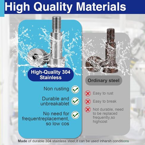 20 Pcs M4×10mm Shoulder Bolt, 304 Stainless Steel Thread Hex Socket Shoulder Bolts for Hydraulic Injection Molding Machinery Industries in Saudi Arabia