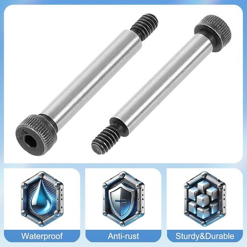 uxcell Alloy Steel Hexagon Socket Head Shoulder Screws Bolt, 1-1/2" Shoulder Length, 1/4" Shoulder Dia, #10-24 Thread, 5pcs in Saudi Arabia