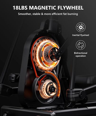 آلة التمرين البيضاوية من THERUN، آلة بيضاوية للاستخدام المنزلي، آلات تدريب بيضاوية مغناطيسية مع خطوة 20 بوصة ومقاومة 32 مستوى، تحميل 350 رطل، مستشعر النبض، اتصال التطبيق in Kuwait