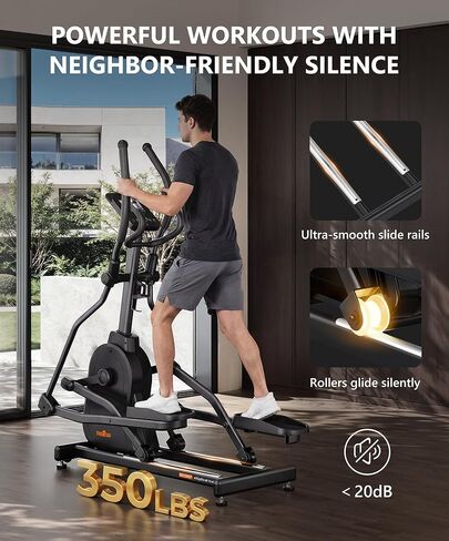 آلة التمرين البيضاوية من THERUN، آلة بيضاوية للاستخدام المنزلي، آلات تدريب بيضاوية مغناطيسية مع خطوة 20 بوصة ومقاومة 32 مستوى، تحميل 350 رطل، مستشعر النبض، اتصال التطبيق in Kuwait