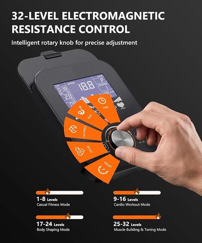 آلة التمرين البيضاوية من THERUN، آلة بيضاوية للاستخدام المنزلي، آلات تدريب بيضاوية مغناطيسية مع خطوة 20 بوصة ومقاومة 32 مستوى، تحميل 350 رطل، مستشعر النبض، اتصال التطبيق in Kuwait