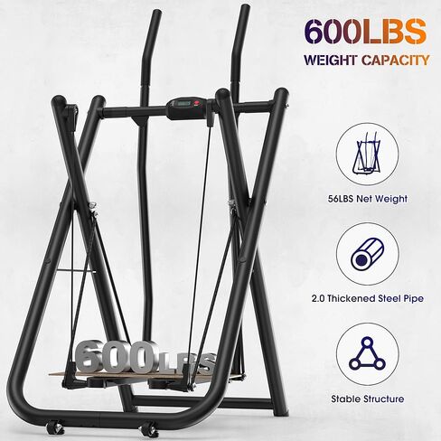 Air Walk Elliptical Glider Machine - 600LBS Capacity, Fully Assembled Low-Impact Design for Home Gym Cross-Training Arm & Leg Cardio Workout-New Version in Saudi Arabia