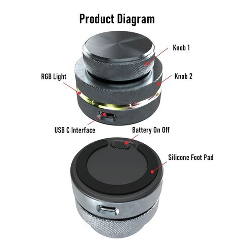 Custom Knob 3 Control Modes BT 2.4G USB C RGB Light Programmable Multimedia Controller for Window macOS iOS HarmonyOS in Saudi Arabia