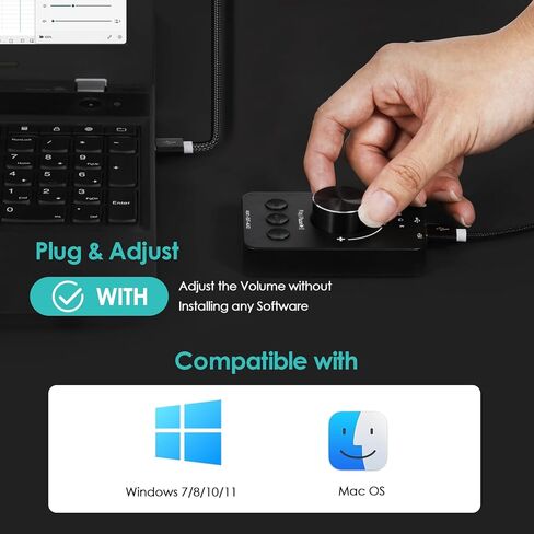 مقبض التحكم في مستوى الصوت من دوكولر، وحدة تحكم في مستوى صوت الكمبيوتر USB مع وظيفة كتم الصوت بنقرة واحدة و3 أوضاع للتحكم في مستوى الصوت، التوصيل والتشغيل، وحدة تحكم في مستوى الصوت بمقبض USB للكمبيوتر الشخصي والكمبيوتر المحمول in Saudi Arabia