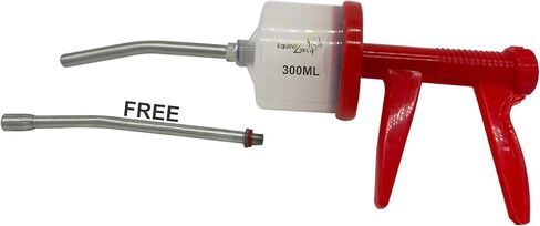 Pistol Grip Dosing Syringe 300ml – Large Capacity Stainless Steel Nozzle Veterinary Syringe for Equine, Livestock, Horse Dental Care, Oral Drenching, Durable Reusable Animal Drench Gun in Kuwait