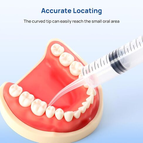 JMU 5 Pack 12ml Syringe With Graduation, Dental Irrigation Syringe with Curved Tip for Teeth Cleaning Dental Oral Care in Saudi Arabia