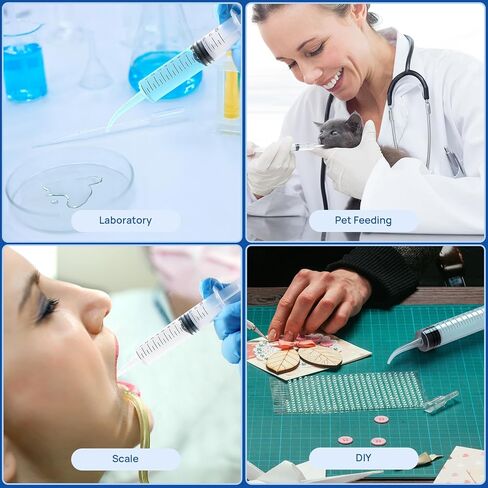 JMU 5 Pack 12ml Syringe With Graduation, Dental Irrigation Syringe with Curved Tip for Teeth Cleaning Dental Oral Care in Saudi Arabia
