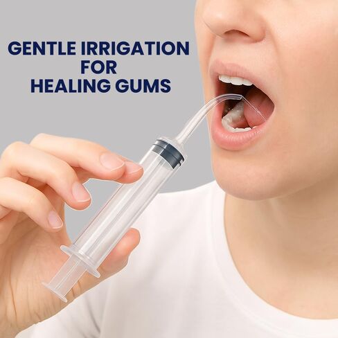 Wisdom Teeth Syringe - Pack of 5 Dental Curved Tip Syringe with Measuring Scale - Oral Care and Tonsil Stone Irrigation Syringes in Kuwait