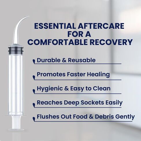 Wisdom Teeth Syringe - Pack of 5 Dental Curved Tip Syringe with Measuring Scale - Oral Care and Tonsil Stone Irrigation Syringes in Kuwait