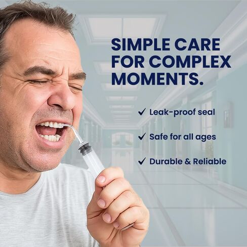 Wisdom Teeth Syringe - Pack of 5 Dental Curved Tip Syringe with Measuring Scale - Oral Care and Tonsil Stone Irrigation Syringes in Kuwait