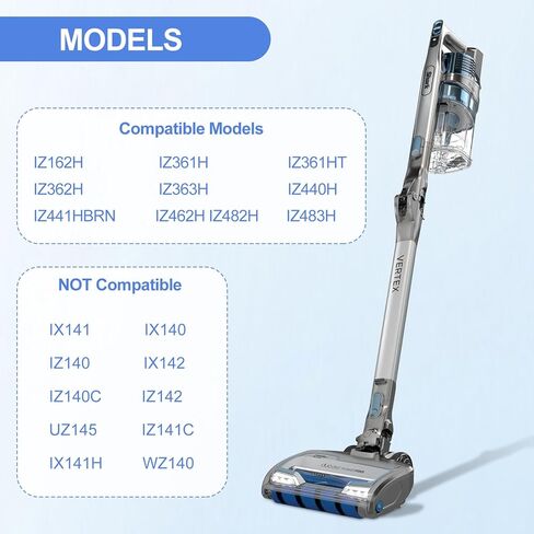 استبدال فلتر IZ382H لمكانس القرش IZ162H IZ163H IZ362H IZ363HT IZ440H IZ462H IZ482H IZ483H IZ382H Rocket Pet Pro اللاسلكية، مقارنة بالجزء XHF161H و617FJ140 in Kuwait