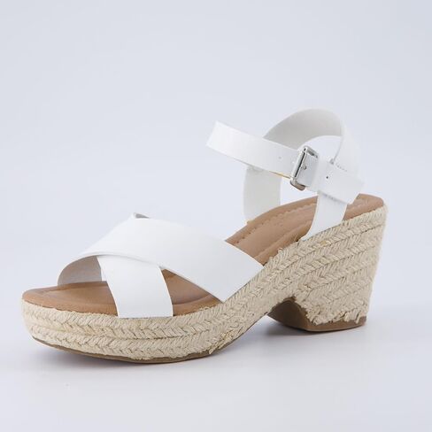 CUSHIONAIRE Women's Robbie espadrille Wedge Sandal +Memory Foam and Wide Widths Available in Kuwait