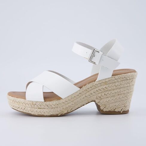 CUSHIONAIRE Women's Robbie espadrille Wedge Sandal +Memory Foam and Wide Widths Available in Kuwait