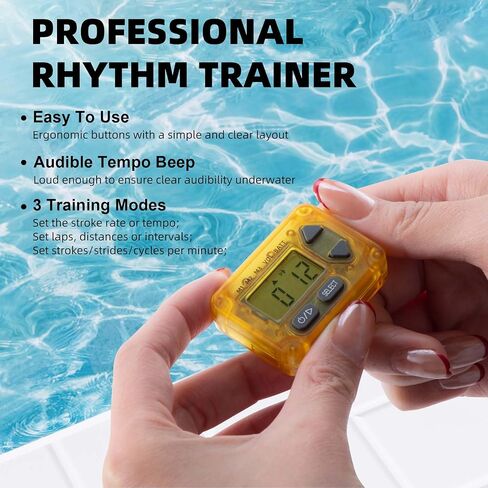 Waterproof Audible Swim Metronome, Stroke Timer with Three Training Modes, Adjustable Swimming Tempo, Multi-Functional Tempo Suitable for Swimming and Other Sports in Saudi Arabia
