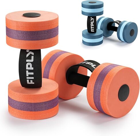 Water Weights Aquatic Pool Dumbbells for Swimming Exercise - EVA Foam Swim Pool Weights with Handle Strip, 2PCS Lightweight Water Dumbbells, Aerobics Swimming Exercise Equipment in Saudi Arabia
