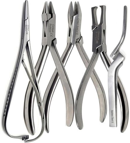 A2Z 5 قطع كماشة تقويم الأسنان مجموعة الأسنان تتضمن مزيل الدعامات 3 شقوق Aderer Bird Beak Mathieu Ligature مرن لوضع الزردية المفصلية للورق الذي يحمل الملقط وأدوات الفولاذ المقاوم للصدأ in Saudi Arabia