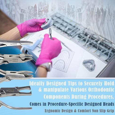 A2Z 5 قطع كماشة تقويم الأسنان مجموعة الأسنان تتضمن مزيل الدعامات 3 شقوق Aderer Bird Beak Mathieu Ligature مرن لوضع الزردية المفصلية للورق الذي يحمل الملقط وأدوات الفولاذ المقاوم للصدأ in Saudi Arabia