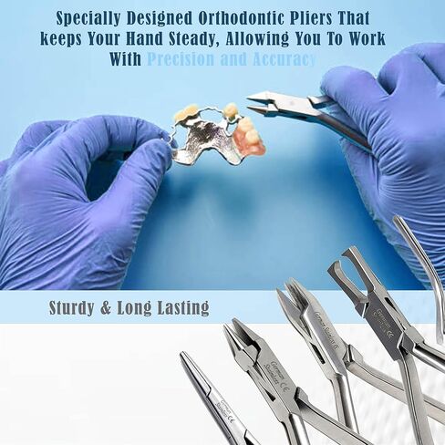 A2Z 5 قطع كماشة تقويم الأسنان مجموعة الأسنان تتضمن مزيل الدعامات 3 شقوق Aderer Bird Beak Mathieu Ligature مرن لوضع الزردية المفصلية للورق الذي يحمل الملقط وأدوات الفولاذ المقاوم للصدأ in Saudi Arabia