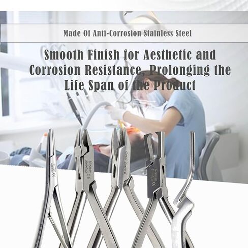 A2Z 5 قطع كماشة تقويم الأسنان مجموعة الأسنان تتضمن مزيل الدعامات 3 شقوق Aderer Bird Beak Mathieu Ligature مرن لوضع الزردية المفصلية للورق الذي يحمل الملقط وأدوات الفولاذ المقاوم للصدأ in Saudi Arabia