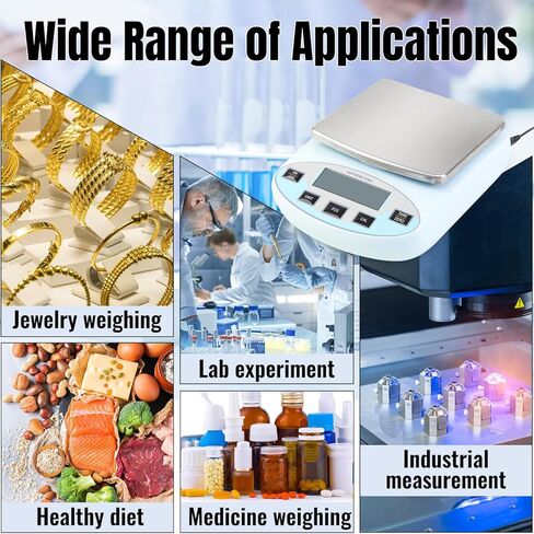 Lab Scale 6000g x 0.01g Digital Scale 0.01g Gram Accuracy, High Precision Electronic Analytical Balance, 13 Unit Conversion Scale for Kitchen Laboratory Jewelry Scientific Weighing (500g*2) in Kuwait