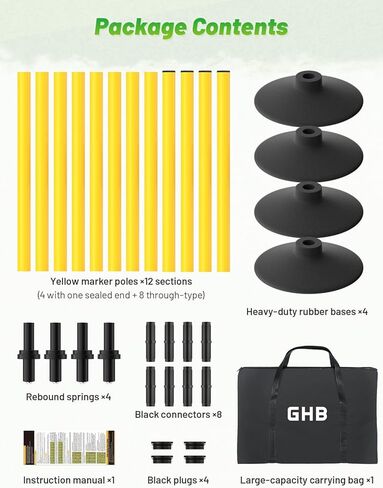 GHB Agility Poles 4 Pack 50" Rebound Sports Basketball Training Poles,Detachable Speed Training Equipment Football Accessories with Rubber Base in Kuwait