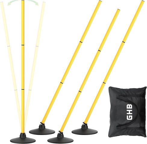 GHB Agility Poles 4 Pack 50" Rebound Sports Basketball Training Poles,Detachable Speed Training Equipment Football Accessories with Rubber Base in Kuwait