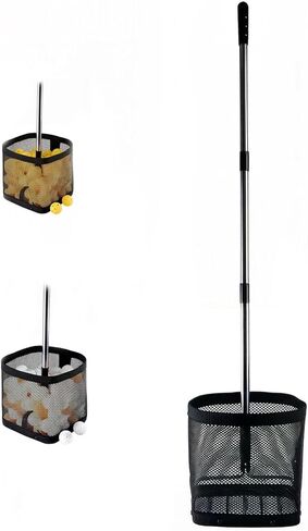 قادوس مسترد الكرة مع حامل علوي، جزء علوي خفيف الوزن لالتقاط الكرة مع مقبض قابل للتعديل مقاس 30-40 بوصة وحزام كتف، جامع كرات محمول لكرات المخلل والتنس وتنس الطاولة in Kuwait