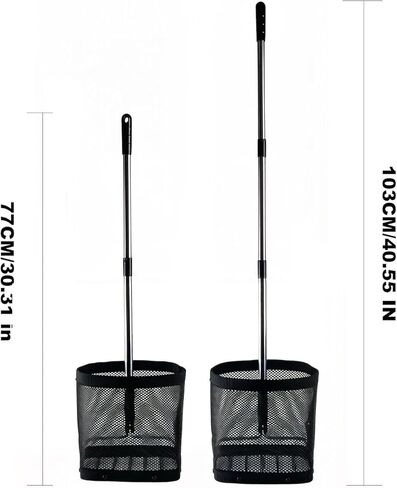 قادوس مسترد الكرة مع حامل علوي، جزء علوي خفيف الوزن لالتقاط الكرة مع مقبض قابل للتعديل مقاس 30-40 بوصة وحزام كتف، جامع كرات محمول لكرات المخلل والتنس وتنس الطاولة in Kuwait