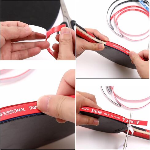 6 Pack Ping Pong Paddles Side Tape 10mm Wide Pre-Cut Foam Padded Table Tennis Rackets Edge Protector Guard Finish Sponge Adhesive Strips for Table Tennis Paddle Rubber Sheet Ping Pong Racket in Kuwait