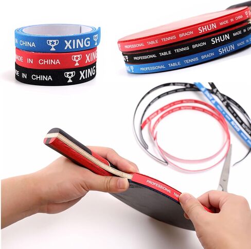 6 Pack Ping Pong Paddles Side Tape 10mm Wide Pre-Cut Foam Padded Table Tennis Rackets Edge Protector Guard Finish Sponge Adhesive Strips for Table Tennis Paddle Rubber Sheet Ping Pong Racket in Kuwait