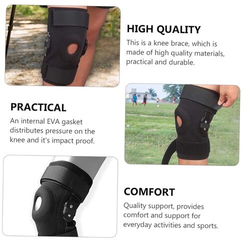 1pc Knee Pads Breathable Running Knee Patella Stabilizer Knee Strap Knee Cover Pro Pads Patella Stabilizer Strap Sleeve Support Package Aluminum Alloy Pressurize Fitness, 33X22CM, Black in Saudi Arabia