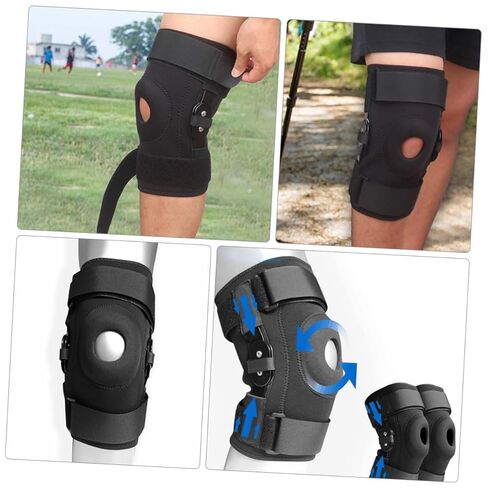 1pc Knee Pads Breathable Running Knee Patella Stabilizer Knee Strap Knee Cover Pro Pads Patella Stabilizer Strap Sleeve Support Package Aluminum Alloy Pressurize Fitness, 33X22CM, Black in Saudi Arabia