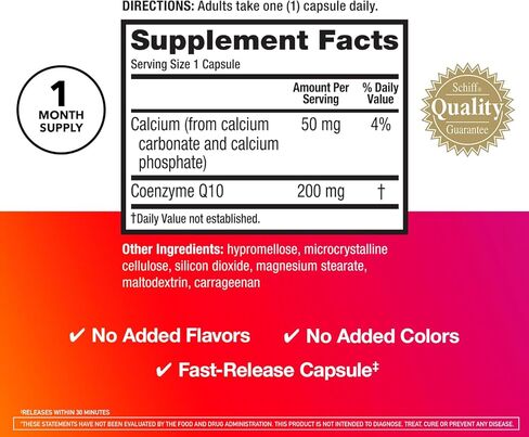 مكملات MegaRed Advanced CoQ10 - 200 مجم لكل جرعة، مضاد أكسدة قوي يدعم إنتاج الطاقة الخلوية ويحمي من الجذور الحرة* - 30 كبسولة من الإنزيم المساعد Q10، 30 وجبة in Kuwait