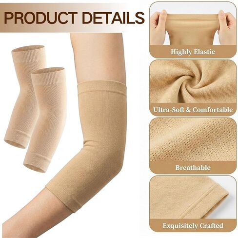 4 أزواج من الأكمام لتغطية الوشم للنساء، أكمام ذراع ضاغطة للساعد بلون البشرة، شريط تغطية الندبات بلون عاري قابل للتنفس للمكتب والعمل (عاري) in Kuwait