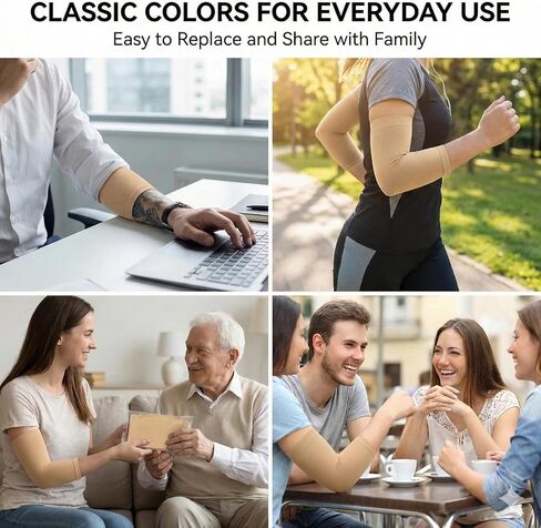 4 أزواج من الأكمام لتغطية الوشم للنساء، أكمام ذراع ضاغطة للساعد بلون البشرة، شريط تغطية الندبات بلون عاري قابل للتنفس للمكتب والعمل (عاري) in Kuwait