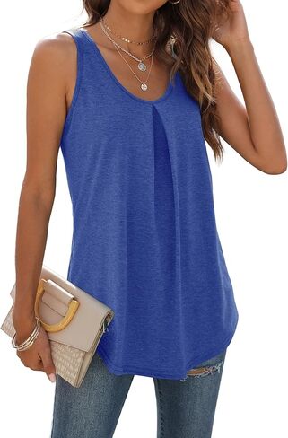 قمصان WIHOLL بدون أكمام للنساء، قمصان صيفية فضفاضة ورقبة على شكل حرف V بدون أكمام، عصرية in Kuwait