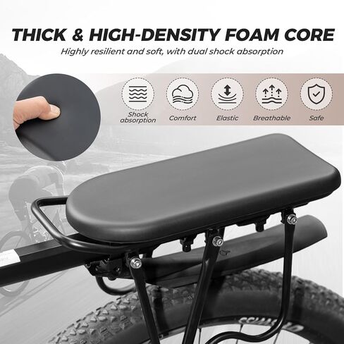 ROCKBROS Bike Rear Seat Kids Pad Manned Cushion with Hook & Loop Strap Child Bike Seat Bicycle Back Shelf MTB, Ebike Carrier for Cargo & Passenger (12.6 * 5.9 inch) in Saudi Arabia