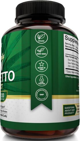 NutriFlair Saw Palmetto Extract 750mg, 120 Capsules - Natural Prostate Supplement & Berry Health Support - Helps Block DHT to Prevent Hair Loss and Helps Reduce Frequent Urination, for Women and Men in Kuwait