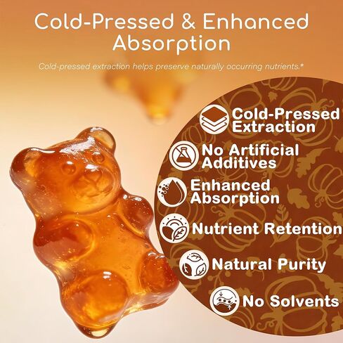 120 Count Pumpkin Seed Oil Gummies with Saw Palmetto | 5,000 mg Cold-Pressed Extract | Sugar-Free Pineapple Flavor | Supports Hair, Skin & Prostate Health | Pumpkin Seed Oil Supplement for Men & Women in Kuwait