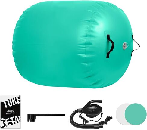 الجمباز الهواء الأسطوانة الهواء برميل نفخ هبوط حصيرة تعثر الهواء بقعة - الجمباز التدريب نقطة انطلاق - جولة نقطة انطلاق قابلة للنفخ مع مضخة لتدريب اليوغا التشجيع الاستخدام المنزلي in Kuwait