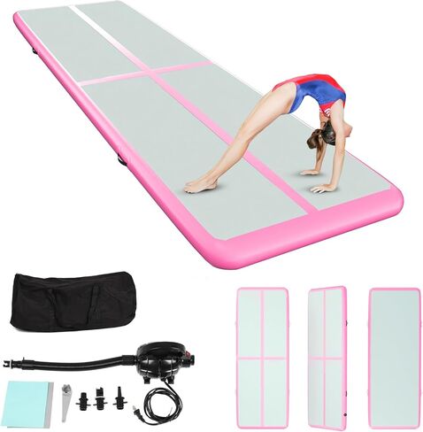 10ft Air Gymnastics Tumbling Mat, 4 Inch Thick Exercise Mat with Electric Air Pump for Home Use/Tumble/Gym/Training/Cheerleading in Saudi Arabia