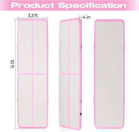 10ft Air Gymnastics Tumbling Mat, 4 Inch Thick Exercise Mat with Electric Air Pump for Home Use/Tumble/Gym/Training/Cheerleading in Saudi Arabia