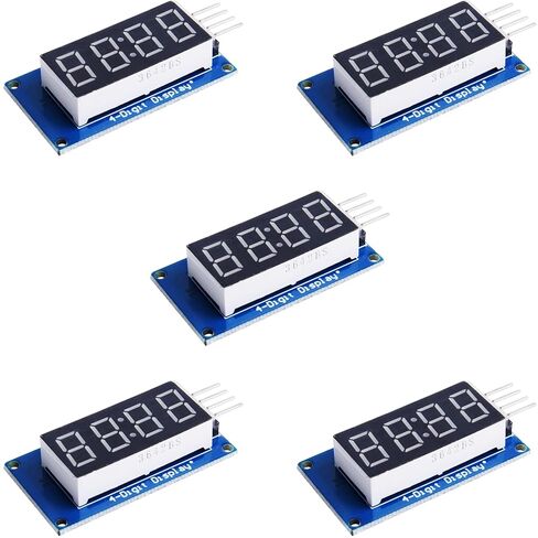4-Digit 7-Segment Display LED TM1637 with Colon for Arduino, ESP32, ESP8266, Raspberry Pi, 2 Pieces in Kuwait