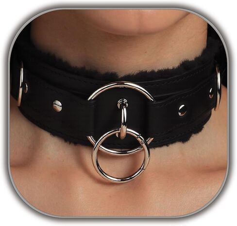 NouAn Punk choker leather Collar for women with Lock Bell O-ring Adjustable gothic Leather Choker Necklace Collar for Women Black in Kuwait